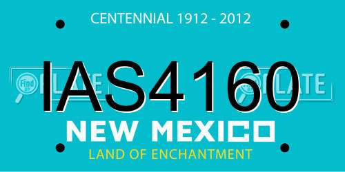 IAS4160 New Mexico License Plate