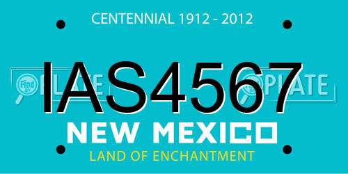 IAS4567 New Mexico License Plate