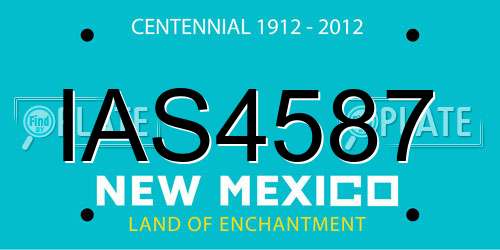 IAS4587 New Mexico License Plate