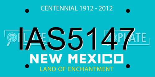 IAS5147 New Mexico License Plate