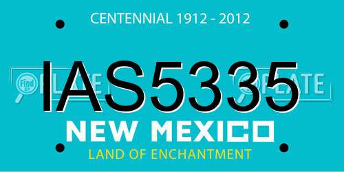 IAS5335 New Mexico License Plate
