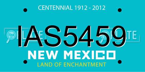 IAS5459 New Mexico License Plate