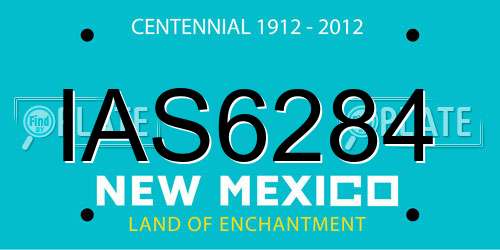IAS6284 New Mexico License Plate