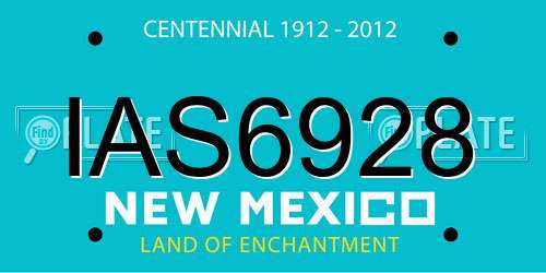 IAS6928 New Mexico License Plate