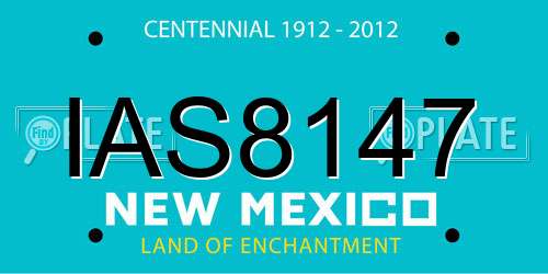 IAS8147 New Mexico License Plate