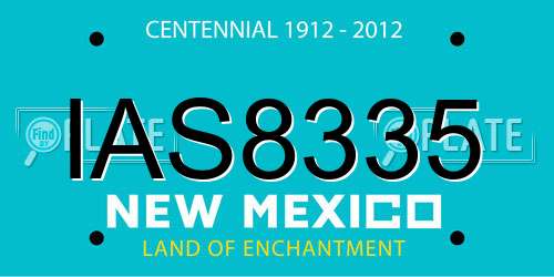 IAS8335 New Mexico License Plate