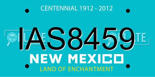 IAS8459 New Mexico License Plate