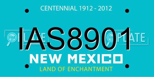 IAS8901 New Mexico License Plate