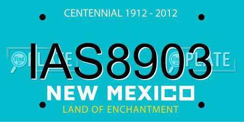 IAS8903 New Mexico License Plate