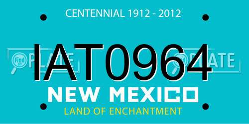 IAT0964 New Mexico License Plate