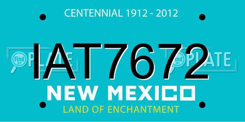 IAT7672 New Mexico License Plate