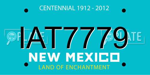 IAT7779 New Mexico License Plate
