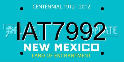 IAT7992 New Mexico License Plate