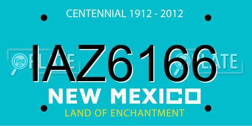 IAZ6166 New Mexico License Plate