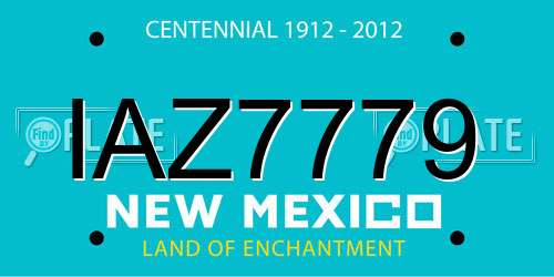 IAZ7779 New Mexico License Plate