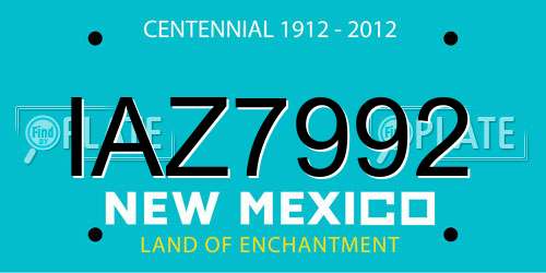 IAZ7992 New Mexico License Plate