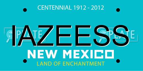 IAZEESS New Mexico License Plate