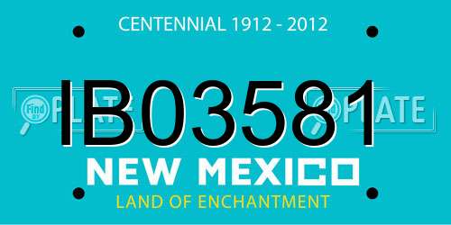 IB03581 New Mexico License Plate