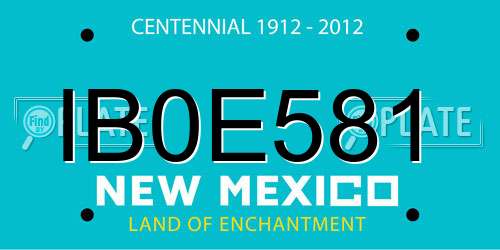 IB0E581 New Mexico License Plate
