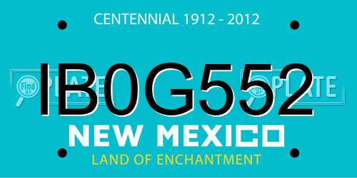 IB0G552 New Mexico License Plate