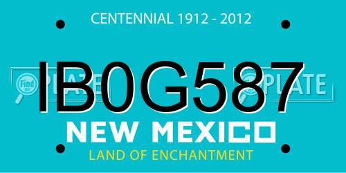 IB0G587 New Mexico License Plate