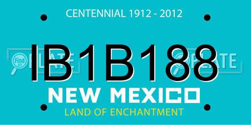 IB1B188 New Mexico License Plate