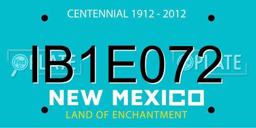 IB1E072 New Mexico License Plate