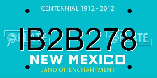 IB2B278 New Mexico License Plate