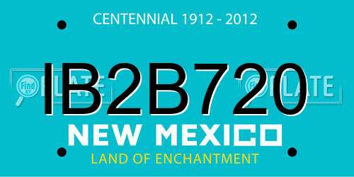 IB2B720 New Mexico License Plate