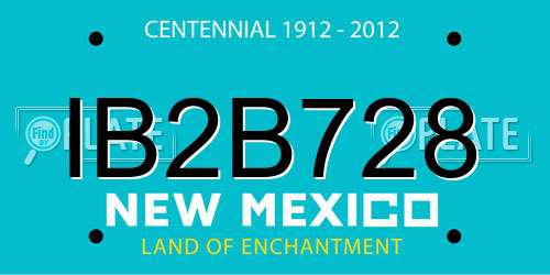 IB2B728 New Mexico License Plate