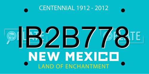 IB2B778 New Mexico License Plate