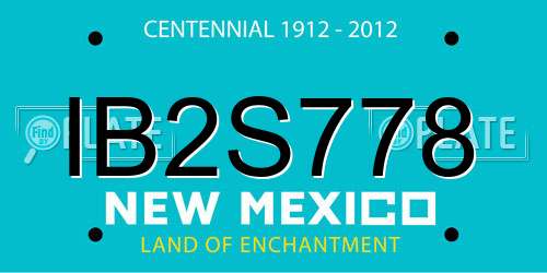 IB2S778 New Mexico License Plate