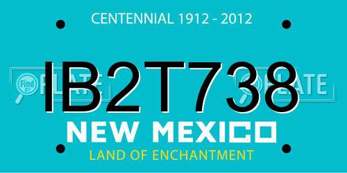 IB2T738 New Mexico License Plate