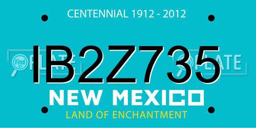 IB2Z735 New Mexico License Plate