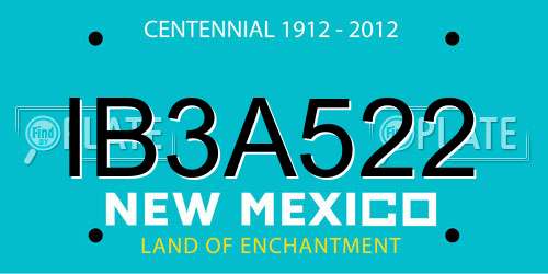 IB3A522 New Mexico License Plate