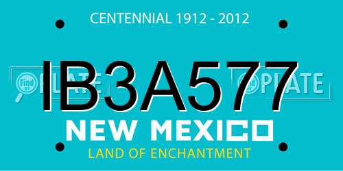 IB3A577 New Mexico License Plate
