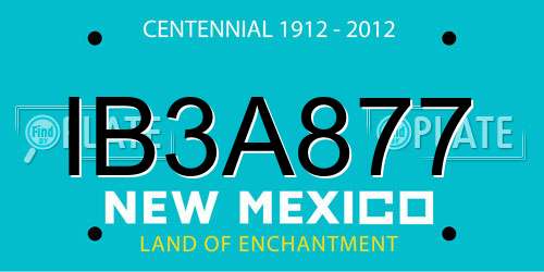 IB3A877 New Mexico License Plate