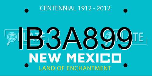 IB3A899 New Mexico License Plate