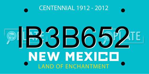 IB3B652 New Mexico License Plate