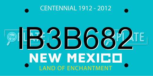 IB3B682 New Mexico License Plate