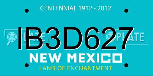 IB3D627 New Mexico License Plate