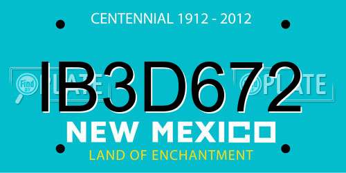 IB3D672 New Mexico License Plate