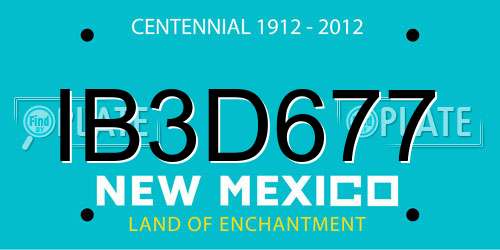 IB3D677 New Mexico License Plate