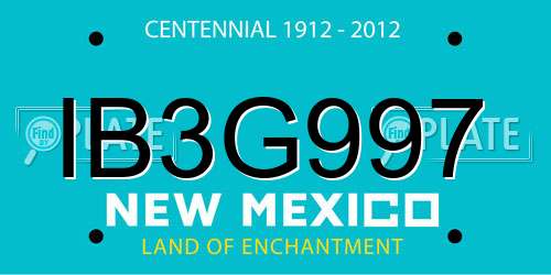 IB3G997 New Mexico License Plate
