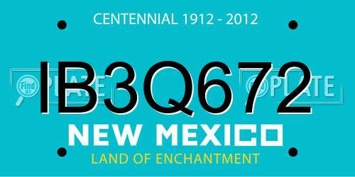 IB3Q672 New Mexico License Plate