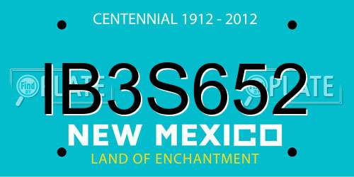 IB3S652 New Mexico License Plate