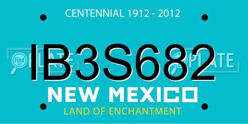 IB3S682 New Mexico License Plate