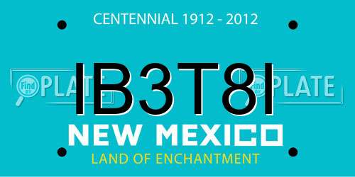 IB3T8I New Mexico License Plate