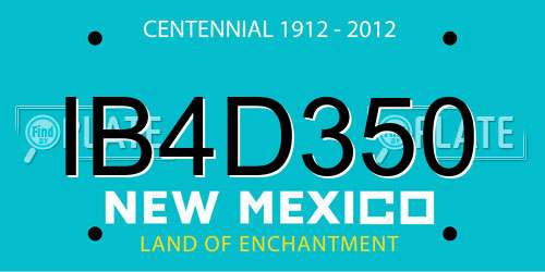 IB4D350 New Mexico License Plate