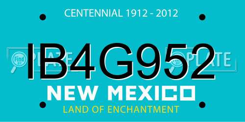 IB4G952 New Mexico License Plate